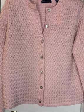 Karen Scott Pink Cardigan M. A 0053